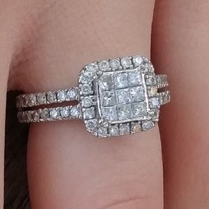 Wkd Sale⭐1/2ctw Real Diamond 10kt White Gold Ring